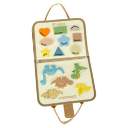 Senzorické zmyslové montessori manipulačné dosky dinosaurus prípad