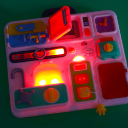 Senzorická manipulačná doska montessori kuchynské hodiny svetlo zvuk