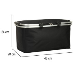 Tepelný skladací piknikový kôš- čierny