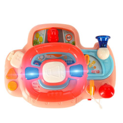 Detský interaktívny volant simulátor hudby zvuky ružová