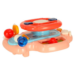 Detský interaktívny volant simulátor hudby zvuky ružová