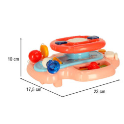 Detský interaktívny volant simulátor hudby zvuky ružová