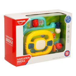 Detský interaktívny volant simulátor hudby znie modro