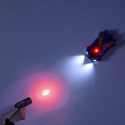 RC laserom riadené auto jazdiace po stene,  šedé
