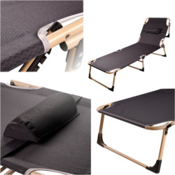 Skladacia turistická poľná posteľ kanada- sivá