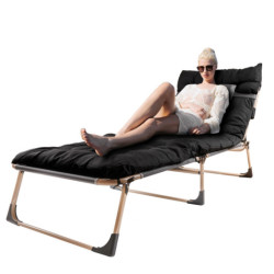 Turistické skladacie poľné lôžko- čierne