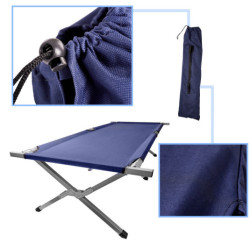 Skladacia poľná posteľ turistická- modrá