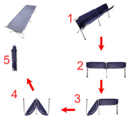 Skladacia poľná posteľ turistická- modrá