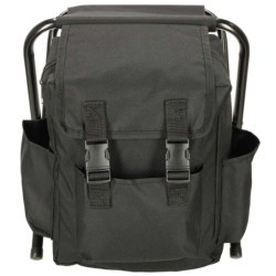 Turistická skladacia stolička s batohom- čierna