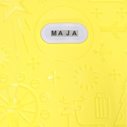 Detský cestovný kufor na kolieskach na príručnú batožinu,  žltý