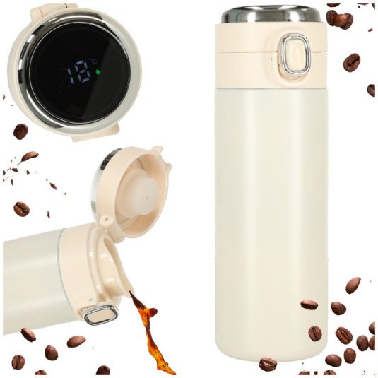 Termohrnček s náustkom LED termoska 420ml béžová