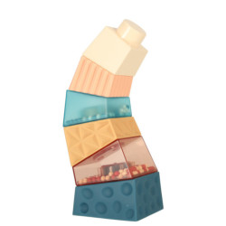 Montessori vzdelávacia pyramídová senzorická veža s loptičkami