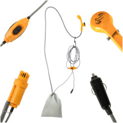 Cestovná sprcha prenosná kempingová sprcha podložka 12v