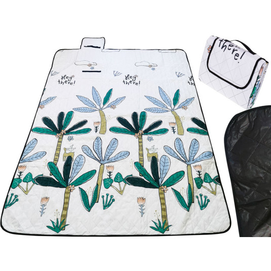 Plážová podložka pikniková prikrývka kempovanie palmy 150x200