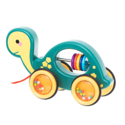 Drevená hrkálka na šnúrke mobilná korytnačka