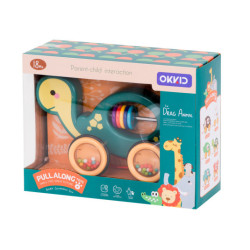 Drevená hrkálka na šnúrke mobilná korytnačka