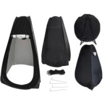 Stanová sprcha šatňa prenosné wc čierna