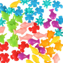 Morské zvieratá vzdelávacie učenie sa počítať montessori 36el.