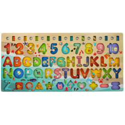 Drevené počítacie koliesko rybárskej abecedy