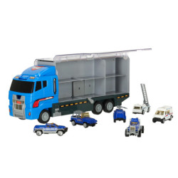 Transportér TIR launcher + kovové autá polície