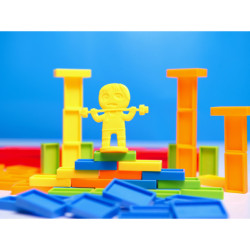 Lokomotíva Vlak Skladačka domino vlak červená