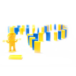 Lokomotíva Vlak Skladačka domino vlak červená