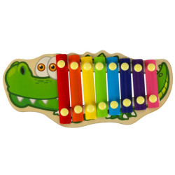 Farebný drevený cimbal pre deti krokodíl