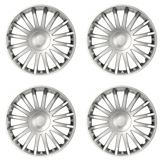 Puklice pre Škoda 15 CRYSTAL silver