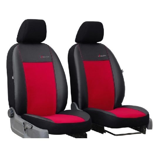 Poťahy pre OPEL VIVARO 1+1 II (2014-2019) Exclusive Alcantara (Alcantara-koža) červená (vyp)