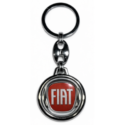Kľúčenka živicová Fiat červená okrúhla