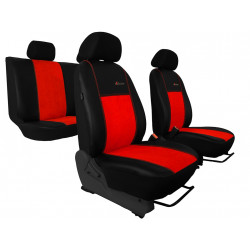 Autopoťahy Exclusive Alcantara tehlovo červeno-čierne (Alcantara-koža)
