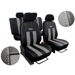 Autopoťahy GT slabo šedo-čierne (Alcantara-koža)
