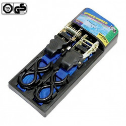 Popruh s račňou a hákmi 2ks 125daN 24mm x 4,50 m TÜV