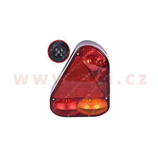 Zadné svetlo ľavé - výska 220mm - 5 PIN konektor, bajonet so žiarovkami