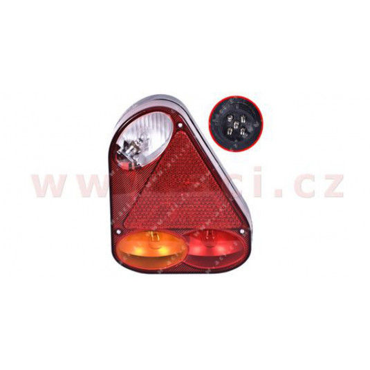 Zadné svetlo pravé - výska 220mm - 5 PIN konektor, bajonet so žiarovkami