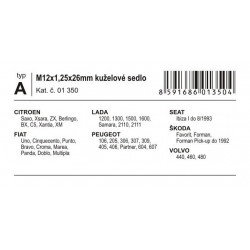 Poistné skrutky kolies A M12x1, 25x26mm kužeľové sedlo