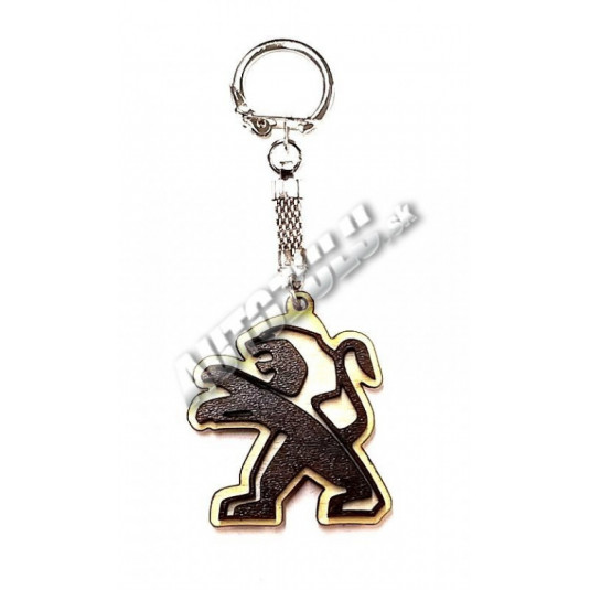 Kľúčenka drevená Peugeot