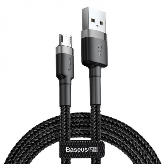 Kábel USB do micro USB Cafule 1.5A 200 cm black&gray