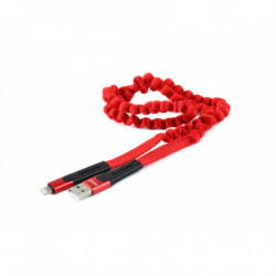 Pružinový kábel USB+Apple lightning 120cm FullLINK UC-13