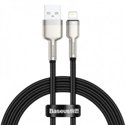 USB kábel Lightning Baseus Cafule, čierny 2,4A 100 cm