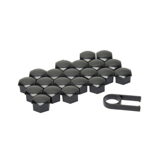 Kryty na skrutky 19mm čierne 21ks