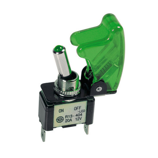 Spínač páčkový 12 V 20 A zelený Model 4