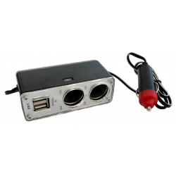 Multi zásuvka zapaľovača 2+2 USB s káblom 12/24 V