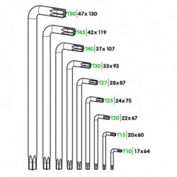 Sada kľúčov TORX 9 ks V2
