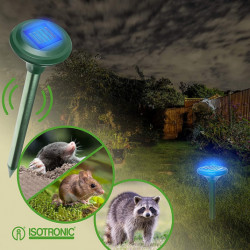 Plašič krtkov, hlodavcov, plazov, mravcov a divej zveri s modrým svetlom