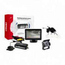 Asistenty parkovania TFT01 4,3 s kamerou HD-501-IR 4-senzorové, biele