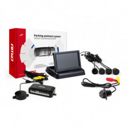 Asistenty parkovania TFT02 4,3” s kamerou HD-305-LED, 4-senzorové, čierne
