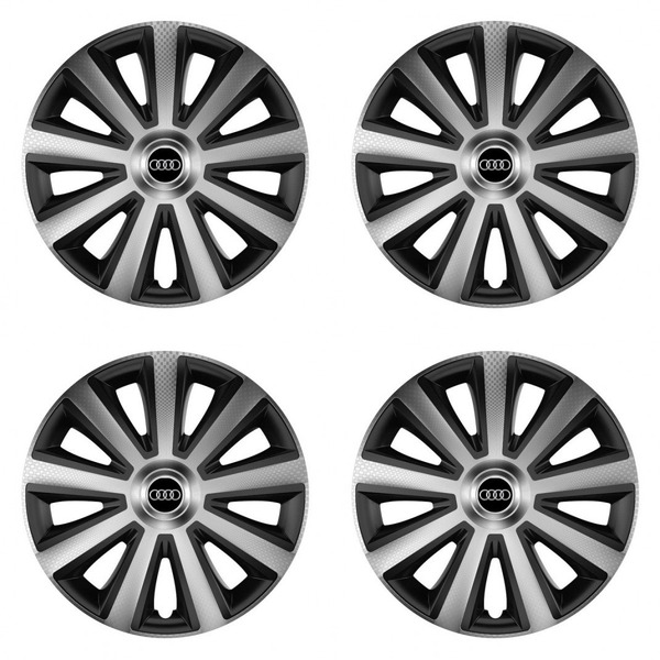 puklice pre  Audi 16 Aviator carbon silver&black