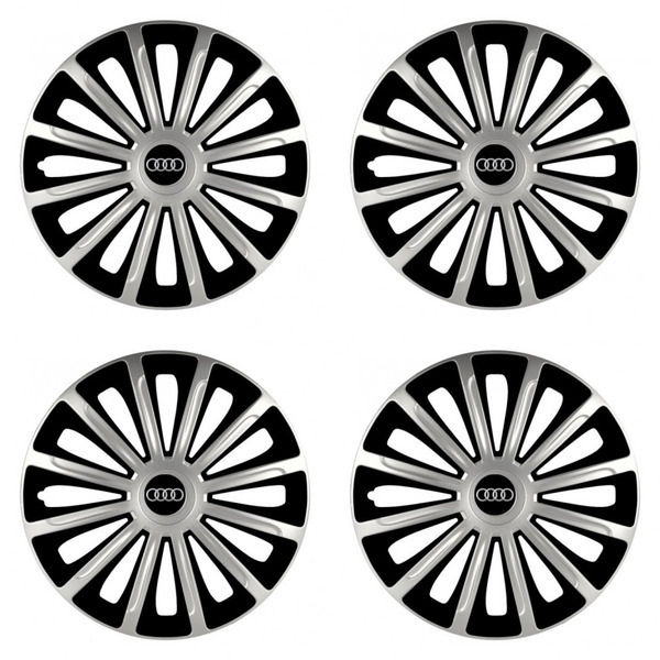 puklice pre  Audi 16 TREND silver and black