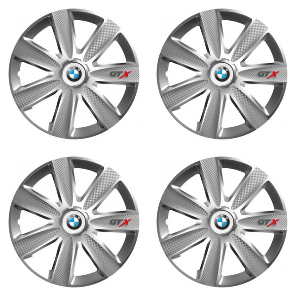puklice pre BMW 16 GTX CARBON silver